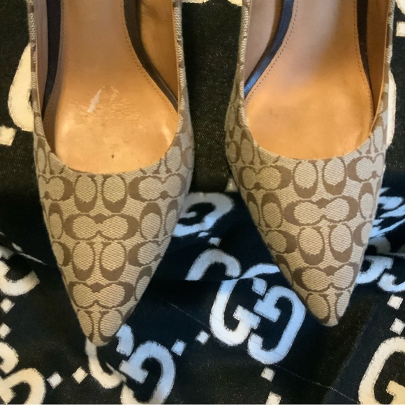 Coach Women's Beige Patterned Heels - Picture 2 of 9